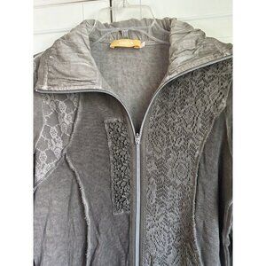 Biba‎ Womens Medium Olive Green Cotton Zip Casual Jacket